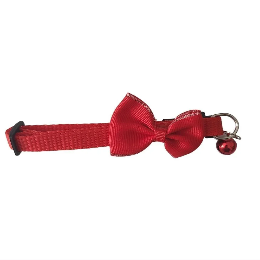 Breakaway Red Cat Collar with Bow‎ And Bell NEW